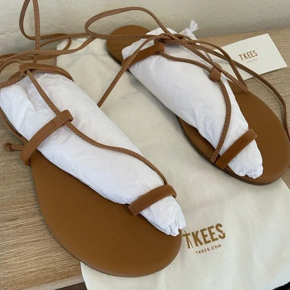 TKEES Women's Strappy Tan Sandals - Picture 9 of 13
